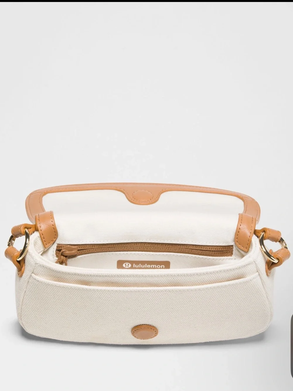 Lululemon Canvas Crossbody with Matching Cactus Leather Dual Pouch